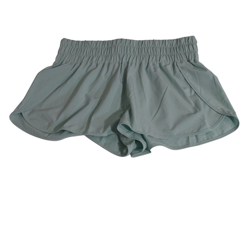 Vanilla Star Light Green High-Waisted Shorts Women Size L Athletic Active Wear